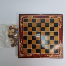 Hand Made Wooden Backgammon Chequers Box / Board  Set Possibly Bavarian