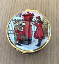 ROYAL MINT TOYE KENNING & SPENCER  ENAMEL TRINKET BOX VICTORIAN CHRISTMAS LTD ED