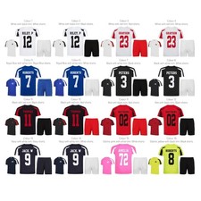 Kids Personalised Football Shirt & Shorts Initials Team Name Number Sports Kit