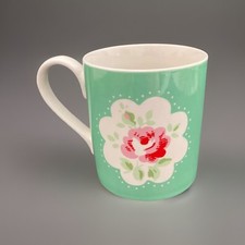 Cath Kidston London-Provence Rose-Green/White Floral China Coffee Mug/Tea Cup 