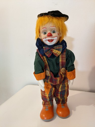Clown music porcelain doll - music,