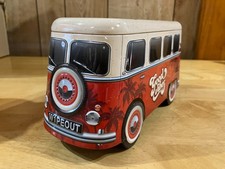 Red Volkswagen VW Camper Van “Good Vibes” Biscuit Tin - Empty