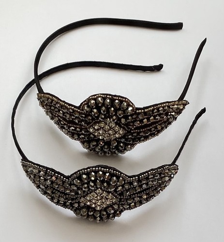 Vintage beaded head piece - beaded,
