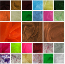 Sheer Organza Fabric Voile Per Metre Curtain Wedding Plain Colours