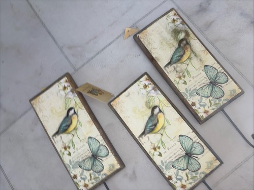 Set three bird shabby chic - shabby,