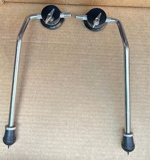 Bass Drum Gull-Wing Chrome Folding Legs / Spurs & Black Mounts-Set of 2