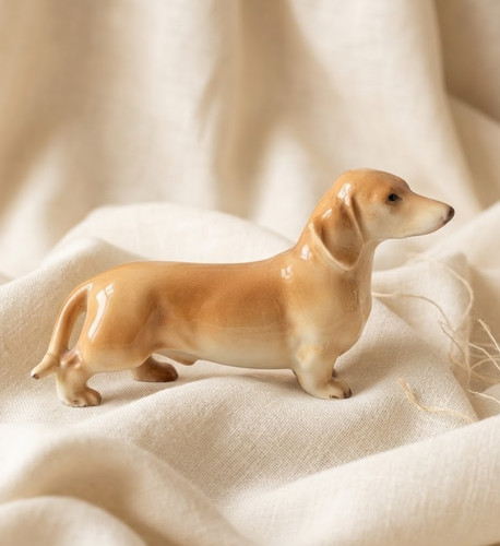 Vintage porcelain dachshund - porcelain,
