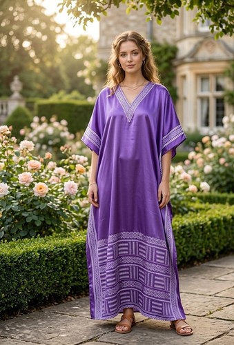 Women loose kaftan dress - kaftan,