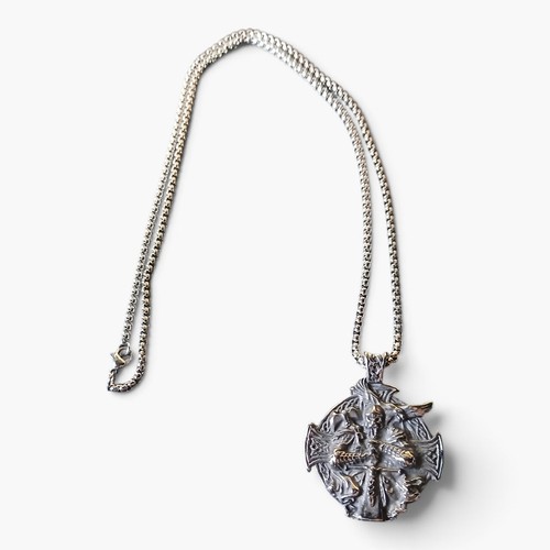 Viking warrior cross necklace - warrior,