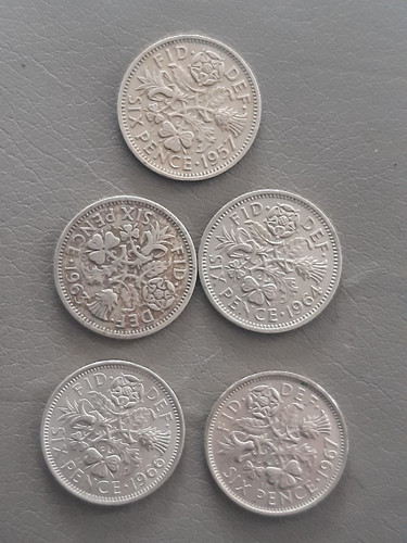 Six pence coins - coins,
