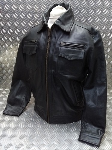 Leather bomber jacket - leather, full