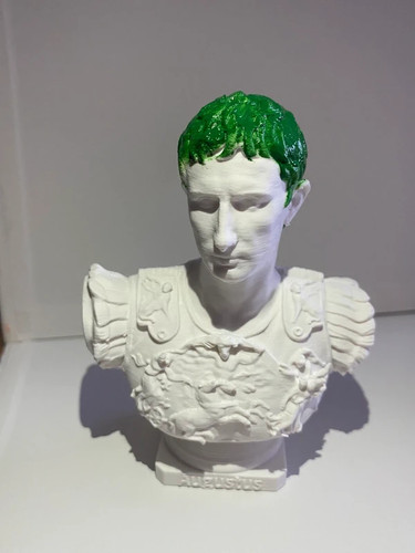 Augustus bust with green hair - with,