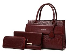 BROOKE ~ WOMENS STRUCTURED SATCHEL BAG WITH MATCHING ACCESSORY SET