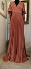 ASOS DESIGN pleated maxi dress with a cape overlay - rusty pink color Size 10