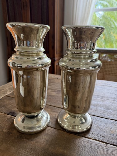 Large pair mercury glass - pair,