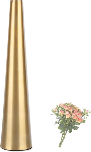 Tall gold floor vase conical - gold,