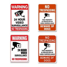 CCTV Camera Sign with Monting Holes Tinplate Warning Safety Easy Installation