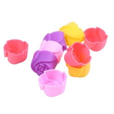 10x Silicone Rose Muffin Cookie Cup Cake Baking Mold Chocolate Jelly Maker7677