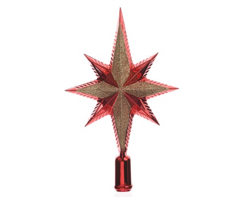Red christmas tree star - christmas, topper