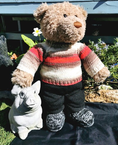 Hand knitted teddy bear