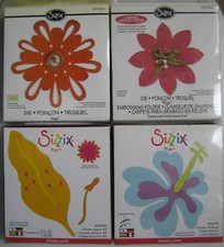 4 x SIZZIX BIGZ DIES - Hibiscus, Flower Layers #3, Daisy Blast & Flower #2  