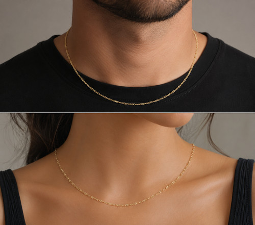 22ct gold ripple chain - 22ct,
