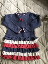 Girls Navy nautical Rara Jumper Dress Tutto Piccolo Age 4-5