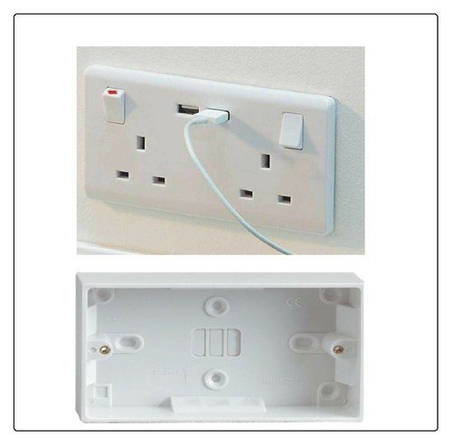 Double wall plug socket gang - wall, 2