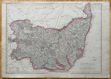 1863 Antique map : Suffolk - Dispatch Atlas - by John Dower