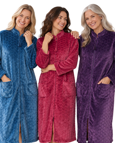 Women embossed fleece zip - women's,