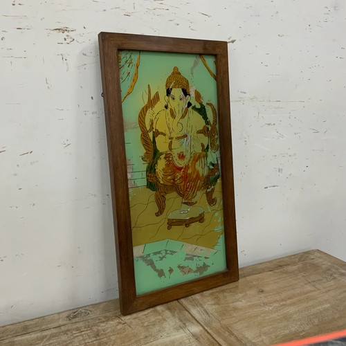 Antique indian reverse glass - antique,