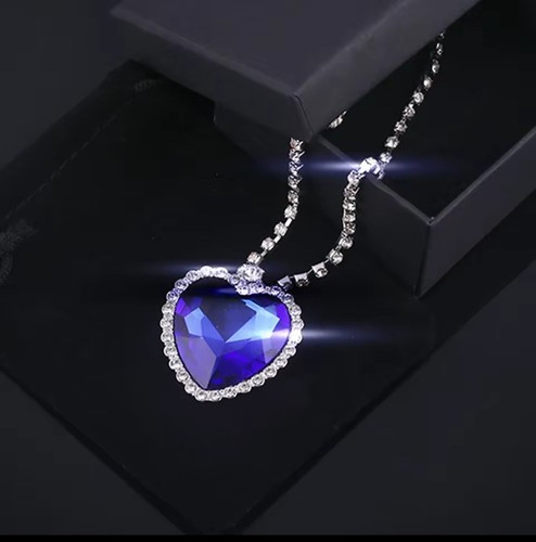 Titanic heart necklace blue - titanic,