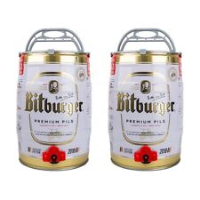 Bitburger Premium German Pils 4.8% - 2 x 5 Litre Mini Keg - Free 500ml Glass