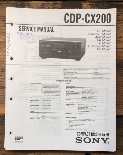 Sony cdp cx200 player - cdp-cx200,
