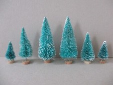 A Set of 6 Miniature Trees Winter Frost / Snow ~ Dolls House / Model Railway.