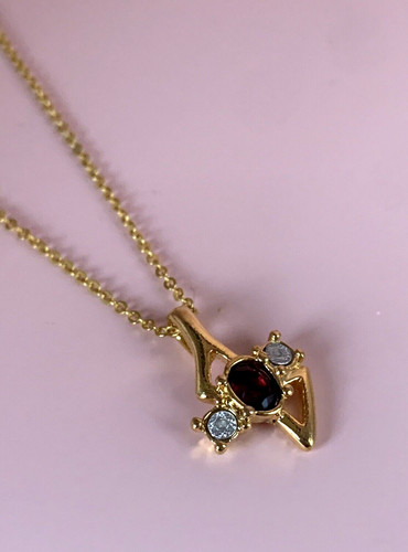 Pendant necklace garnet colour - pendant,