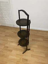 Amazing Vintage Wooden Folding 3 Tier Shelf Cake Stand Display Stand Plant Stand