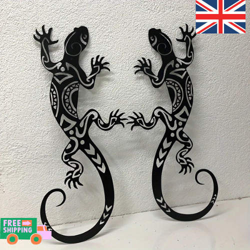 Rustic metal gecko wall - rustic,