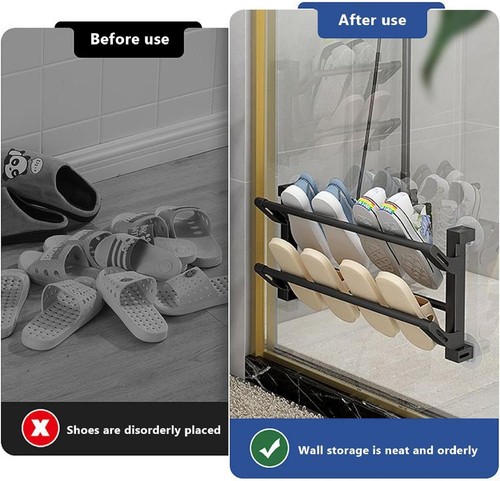 Shoe rack wall mounted tier - rack,