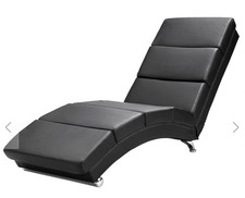 Chaise Longue/Modern Sofa Black Leather 