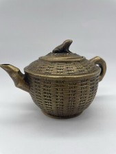Small Brass Chinese Decorative Teapot with Frog 