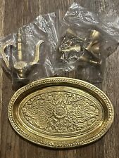 VTG Miniature Brass Turkish Arabic Dallah Tea Set 6 Goblet Cups Teapot Tray BN