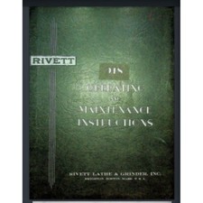 Rivett 918 Lathe Owner & Parts Manual 39 pages Model year 1941 comb bound