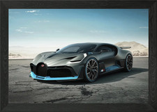 Bugatti Chiron Super Sport Framed Wall Art Poster Canvas Print Picture