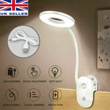 LED Rechargeable Clamp Clip On Flexible Desk Light Reading Table Night Lamp -usb