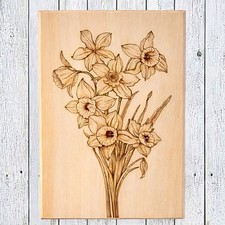 Daffodils wooden plaque - daffodils,
