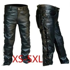 Men's Thick Leather Pants