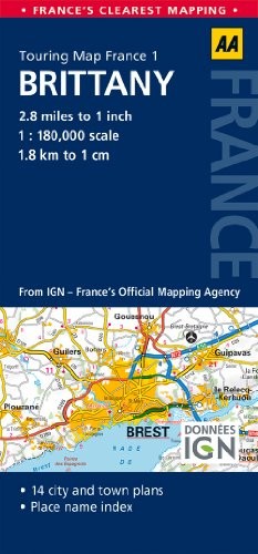 Road map brittany - aa, (aa