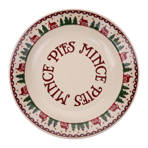 Christmas dinner ceramic plate - ceramic,