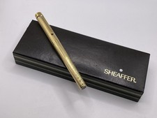 Sheaffer Targa Gold Plated Fluted Fountain Pen 14ct Gold Medium Nib USA